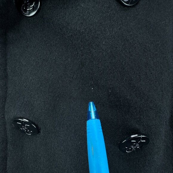 USN DSCP Quarterdeck Wool Overcoat Peacoat Mens‎ 40L Black Double Breasted - Picture 4 of 14